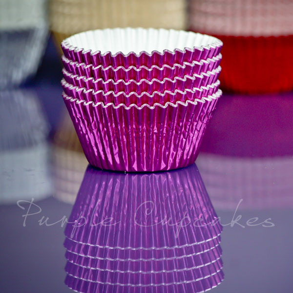 Cupcake Cases FOIL - Bright Pink