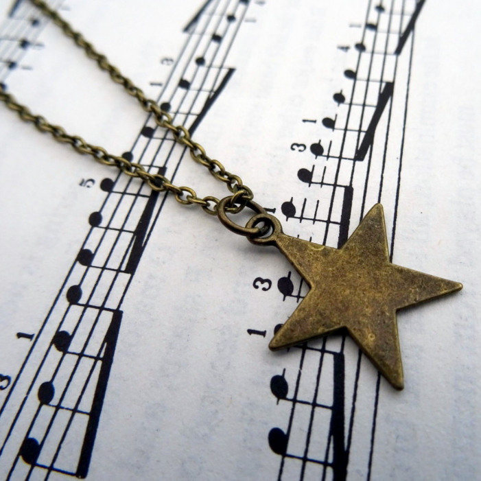 Bronze star charm necklace on chain CN088