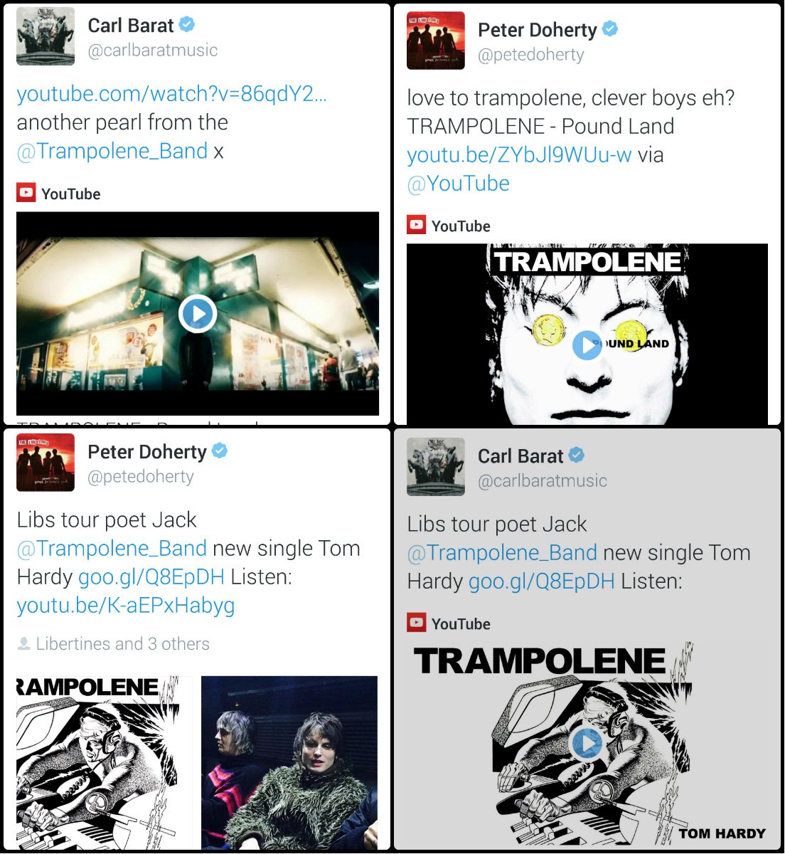 Tweets from Peter & Carl of the Libertines