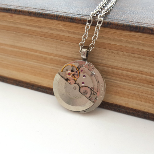Steampunk vintage watch movement necklace SN123