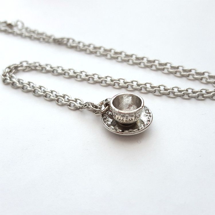 Silver teacup necklace VN118