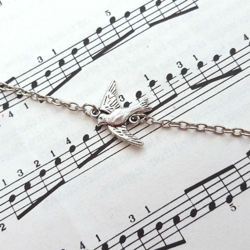 Silver swallow bracelet vintage style VB003