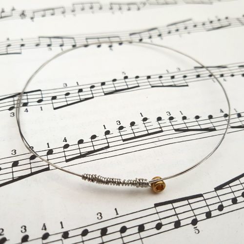 Guitar string bracelet bangle Size M (75mm diameter) CB003