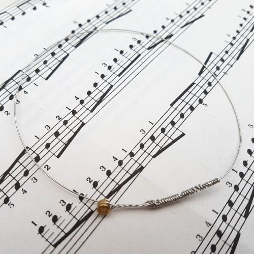 Guitar string bracelet bangle Size M (75mm diameter) PD039