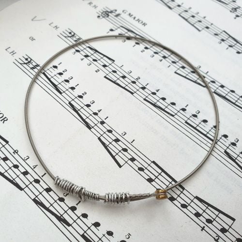 Guitar string bracelet bangle Size L (80mm diameter) CB011