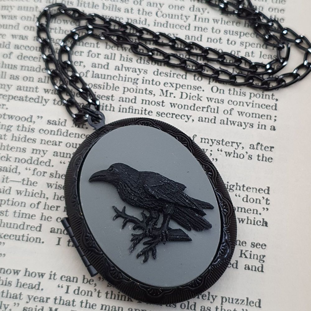 The Raven Handmade Resin Cufflinks Black Crow Cufflinks