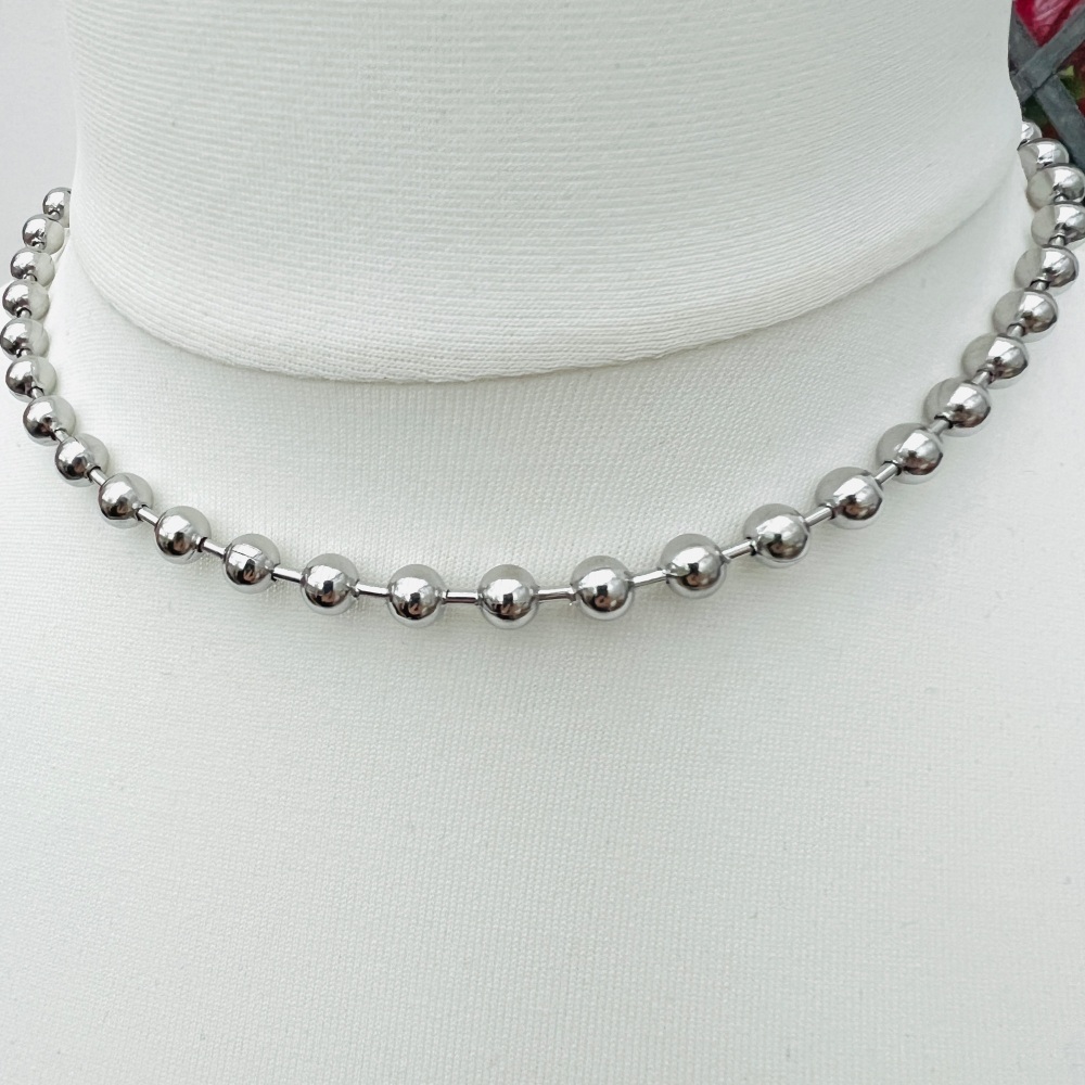 Chunky 6mm stainless steel ball chain necklace in a choice of lengths CN108