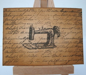 ACEO 10 Vintage sewing machine art card