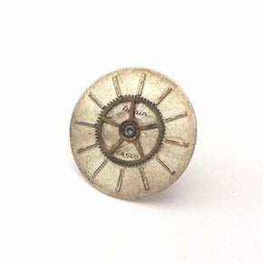 Steampunk vintage watch face & cog earring SE009