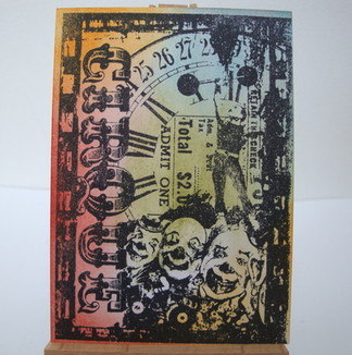 ACEO 23 Cirque stamped art card