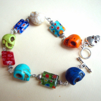 Mexican Day of the Dead inspired bracelet CB001