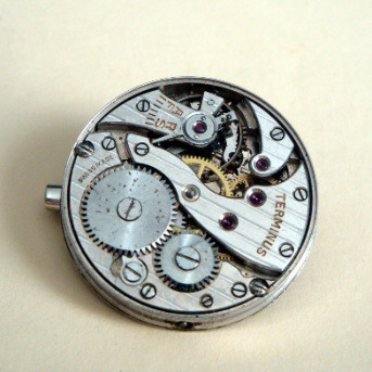 Steampunk vintage watch movement brooch SBR015