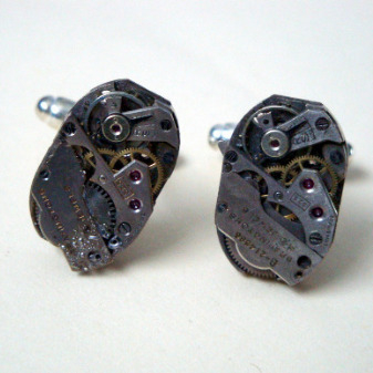 Steampunk cufflinks with vintage watch movements SC038