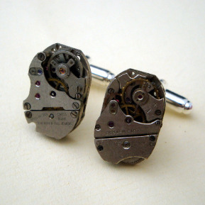 Steampunk cufflinks with vintage watch movements SC058