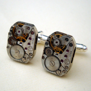 Steampunk cufflinks with vintage watch movements SC059