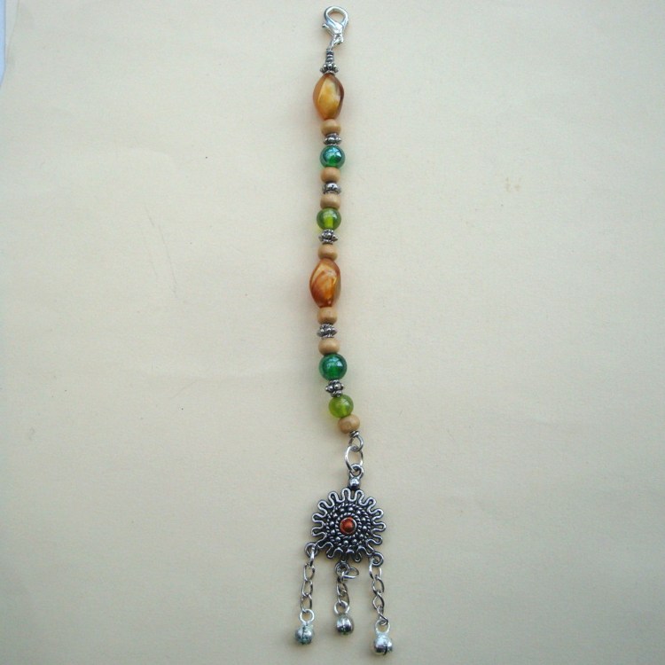 PBB005 Pirate bandana/ hair beads (green)