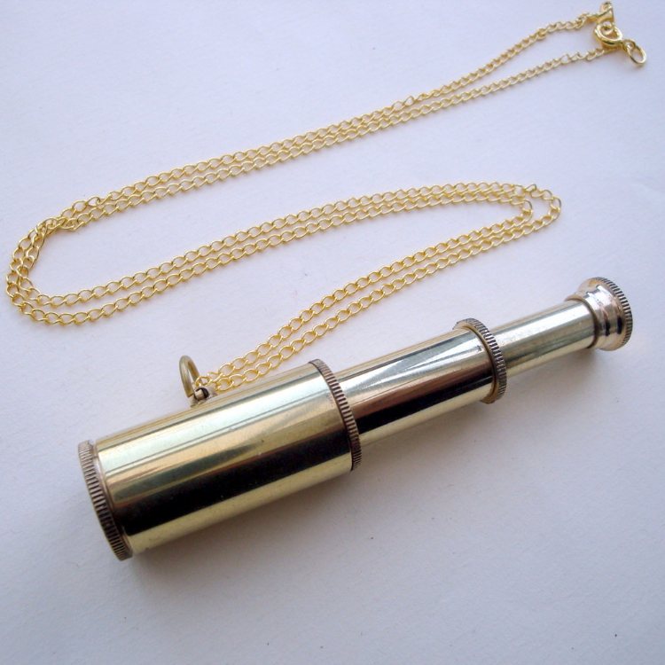 PN107 Brass nautical telescope necklace