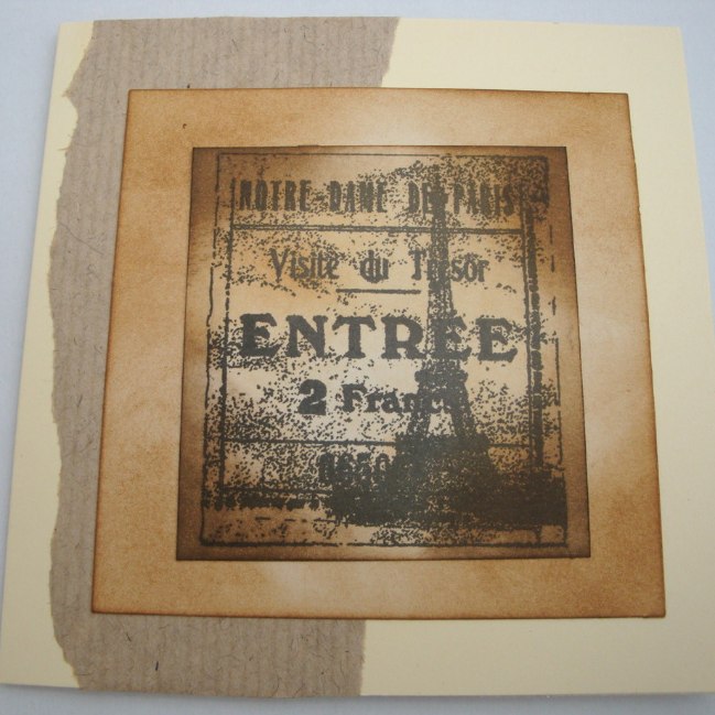 Vintage Paris Eiffel Tower handmade card C012