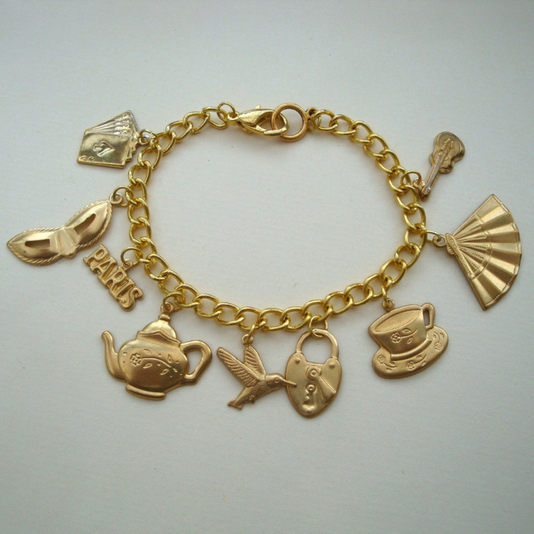 VCB022 Brass charms vintage style bracelet
