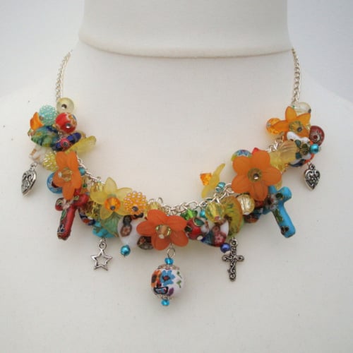 CN075 Mexican Day of the Dead inspired necklace