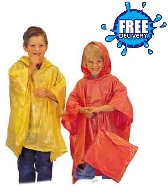 Child Plain Re-Usable PVC Ponchos