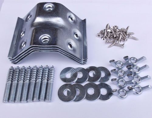 Set of 4 Table Corner Brackets, Fixings and Screws