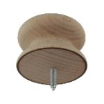 46mm Beech Knob with Dowel Screw Pack size - 100