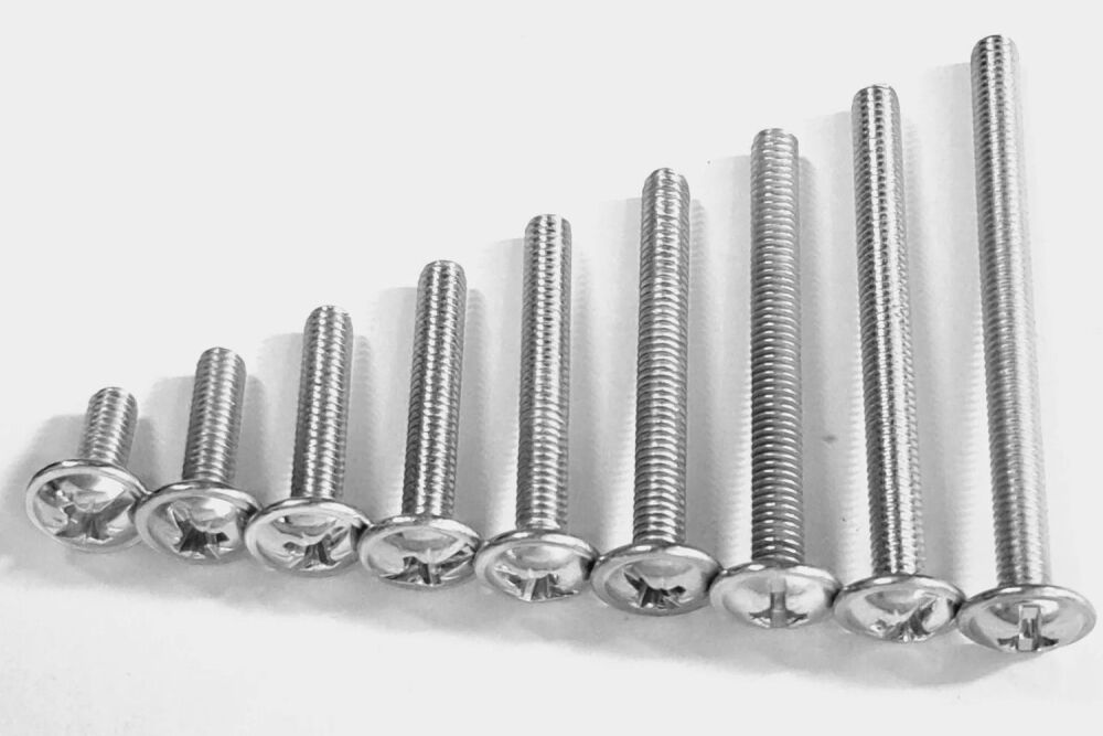 Connecting Screw, with Combi Slot for PZ2 Cross Slot or Flat-Bladed Screwdr