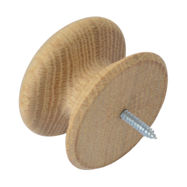 53mm Oak Antique Style Knob with Dowel Screw