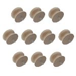 53mm Pack of Ten Beech Victorian Knobs with a Dowel Screw