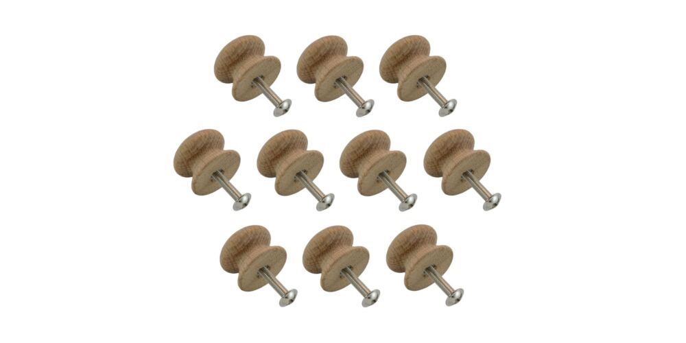 25mm Pack of Ten Oak Victorian Knobs with a 4mm Insert