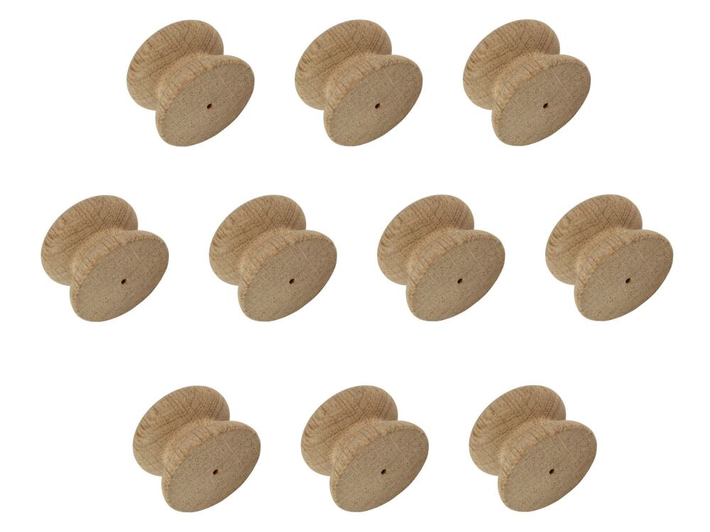 46mm Pack of Ten Oak Victorian Knobs with a 3mm pilot hole.