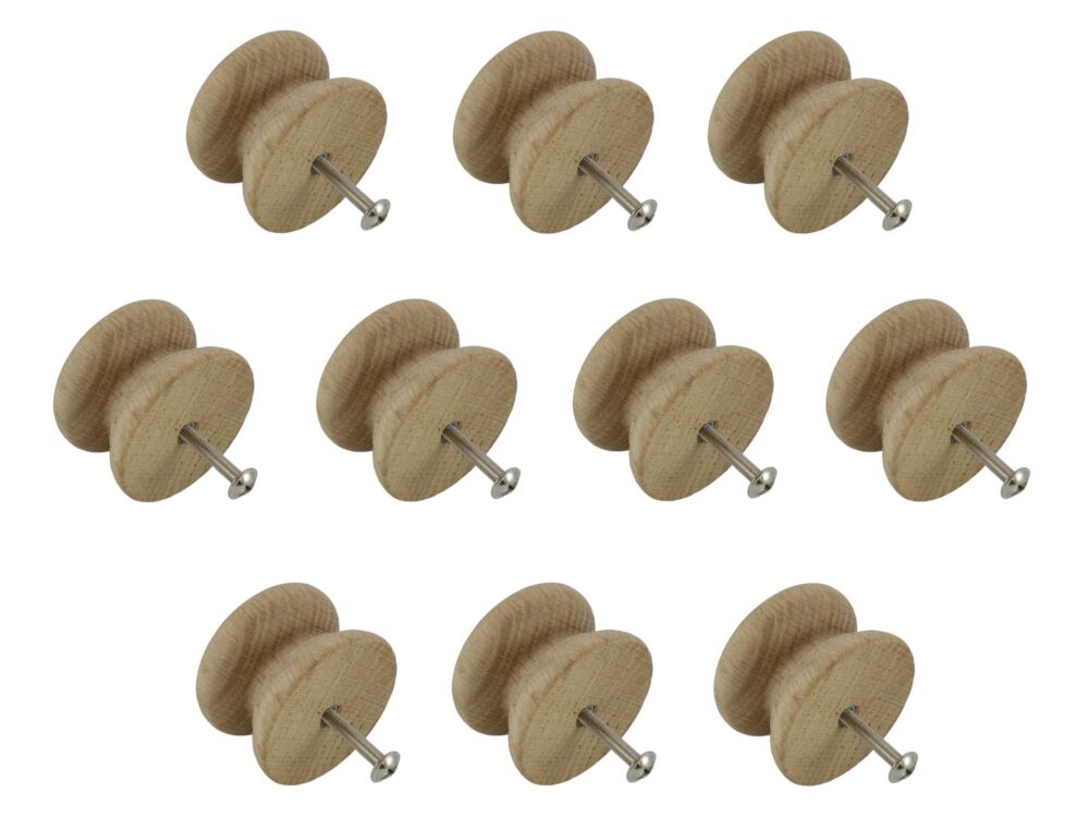 46mm Pack of Ten Oak Victorian Knobs with a 4mm Insert
