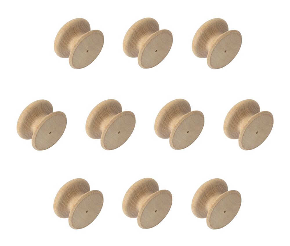 53mm Pack of Ten Oak Antique Style Knobs with a 3mm pilot hole.