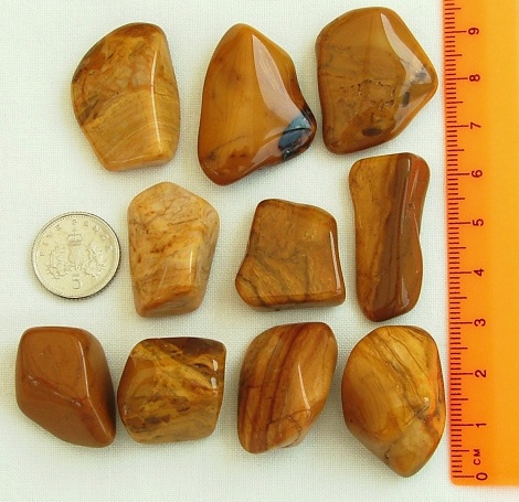 Jasper, YELLOW Crystal Tumbled Stones, 20-25mm