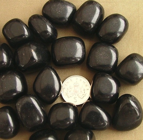 Jet large Crystal Tumblestones (stock a)