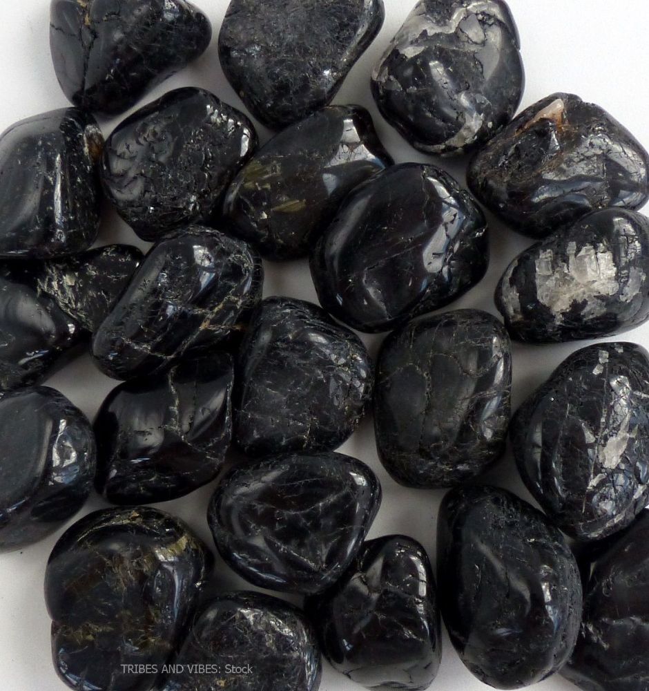 Black Tourmaline (Schorl) Crystal Tumbled Stone Tumblestone gemstone