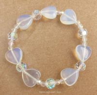 Opalite Hearts & Beads Bracelet