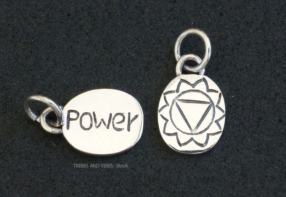 Power Chakra Charm (stock) - showing both sides of 2 Charms.