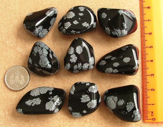 Obsidian (Snowflake) Crystal Tumbled Stones, 20-25mm