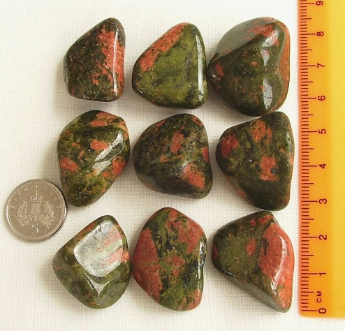 Unakite Crystal Tumbled Stones, 20-25mm