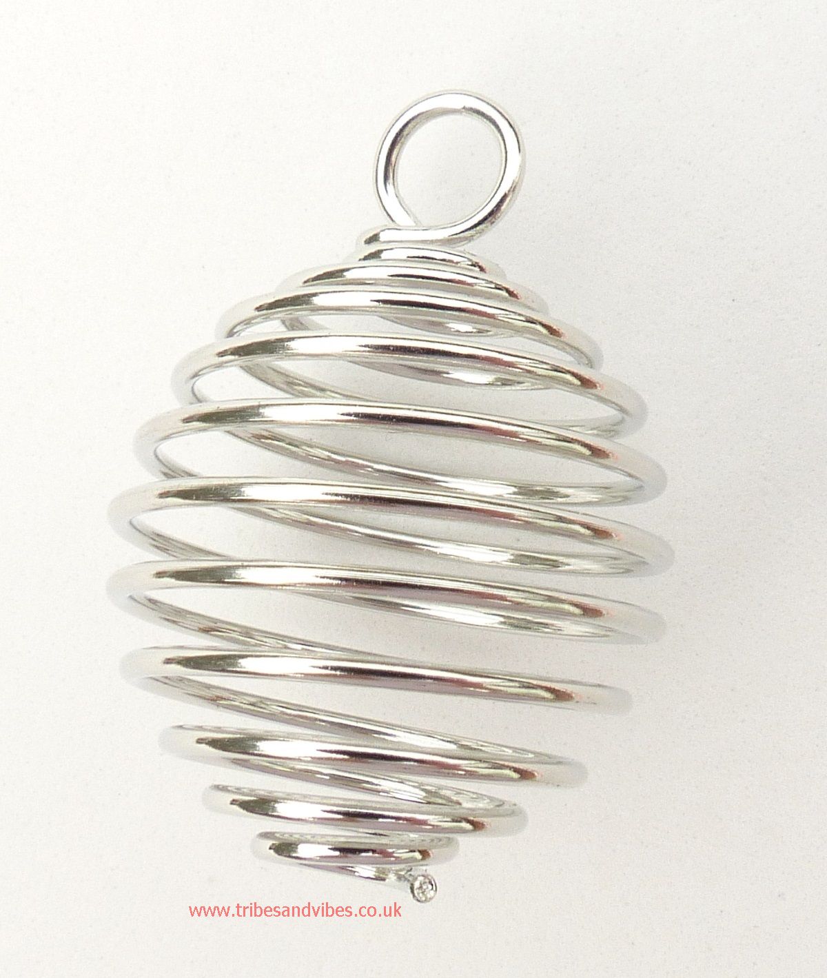 Empty Silver Plated Spiral Cage Pendant Necklace 15mm 20mm or 25mm Bulk  Quantity 1 3 or 5 Tumble Stone Crystal Holder Gemstone Pendulum 