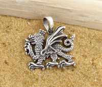 Welsh Dragon Pendant, Sterling Silver