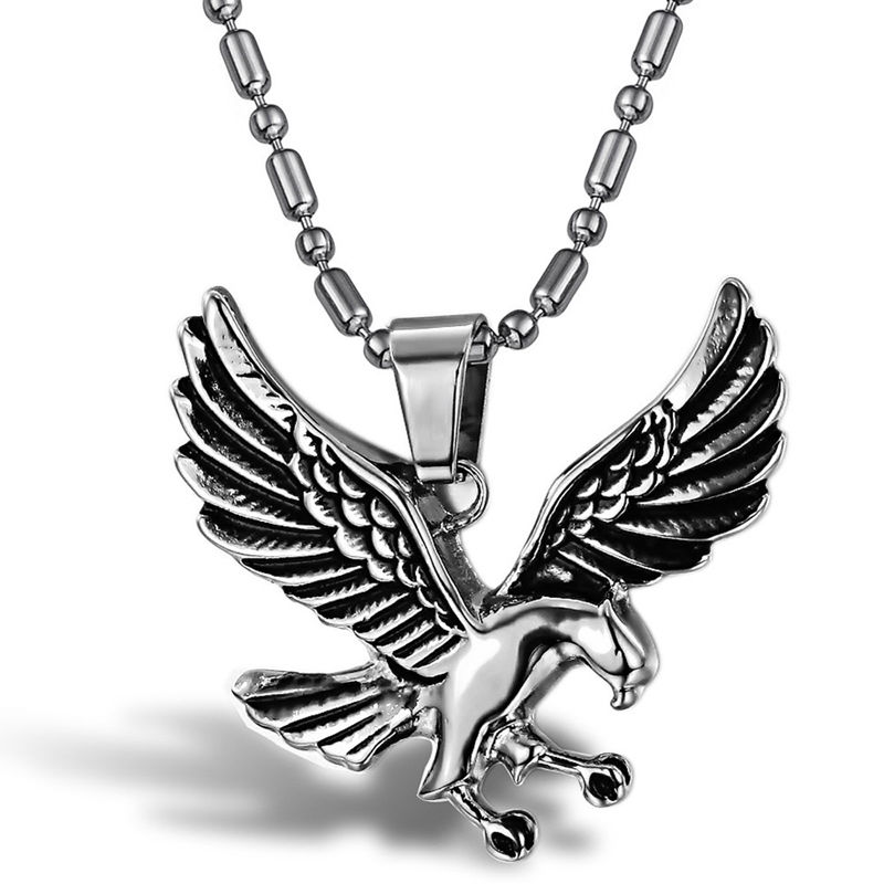 Eagle Pendant & Necklace, Stainless Steel (stock)