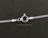 925 Sterling Silver Fine Curb Chain Necklace 18" 45cm