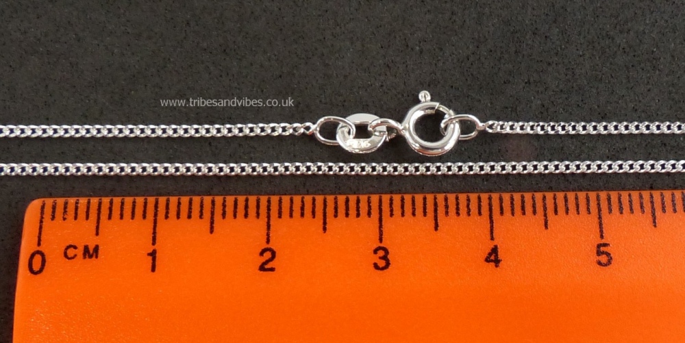 925 Sterling Silver Fine Curb Chain Necklace 18" 45cm
