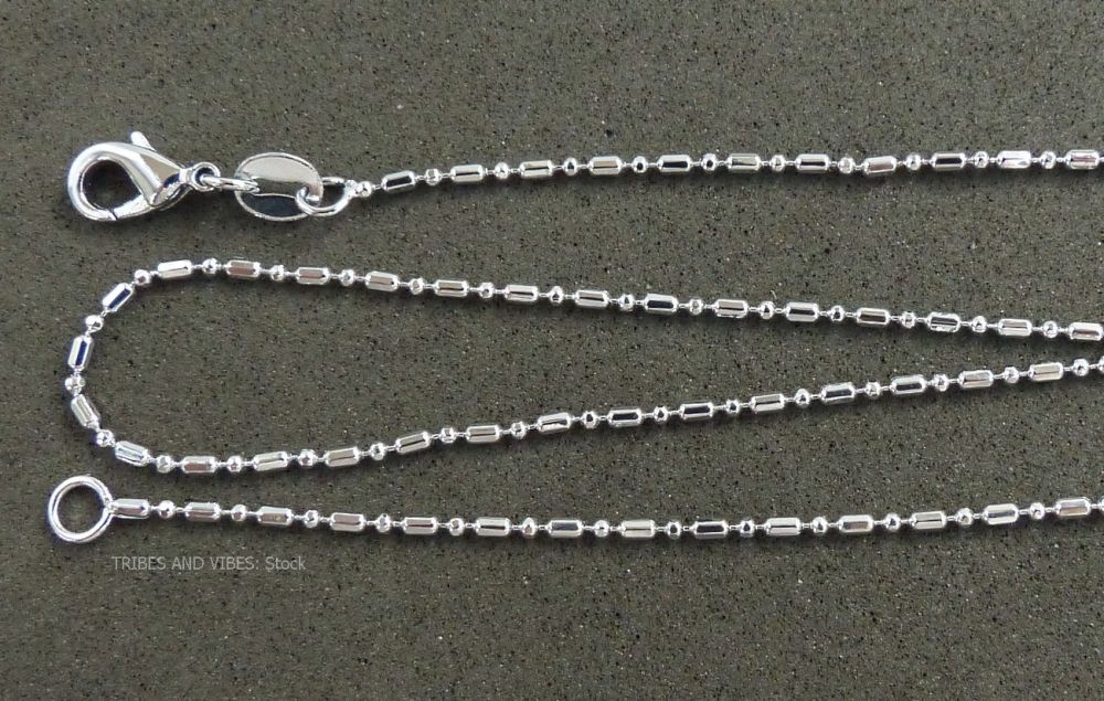 Silver Plated Dot Dash Chain Necklace 17" 43cm