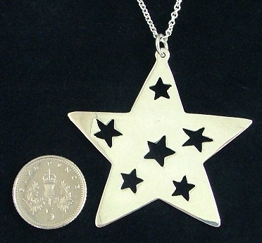 Star Pendant with 42cm Necklace, Sterling Silver