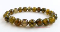 Agate (Dragon Vein or Spiderweb) Bracelet Crystal Beads 