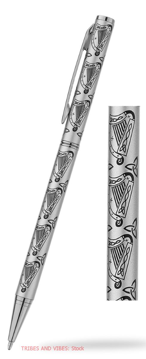 Celtic Harp silver-tone Celtic Ballpoint Pen & Gift Box (stock)